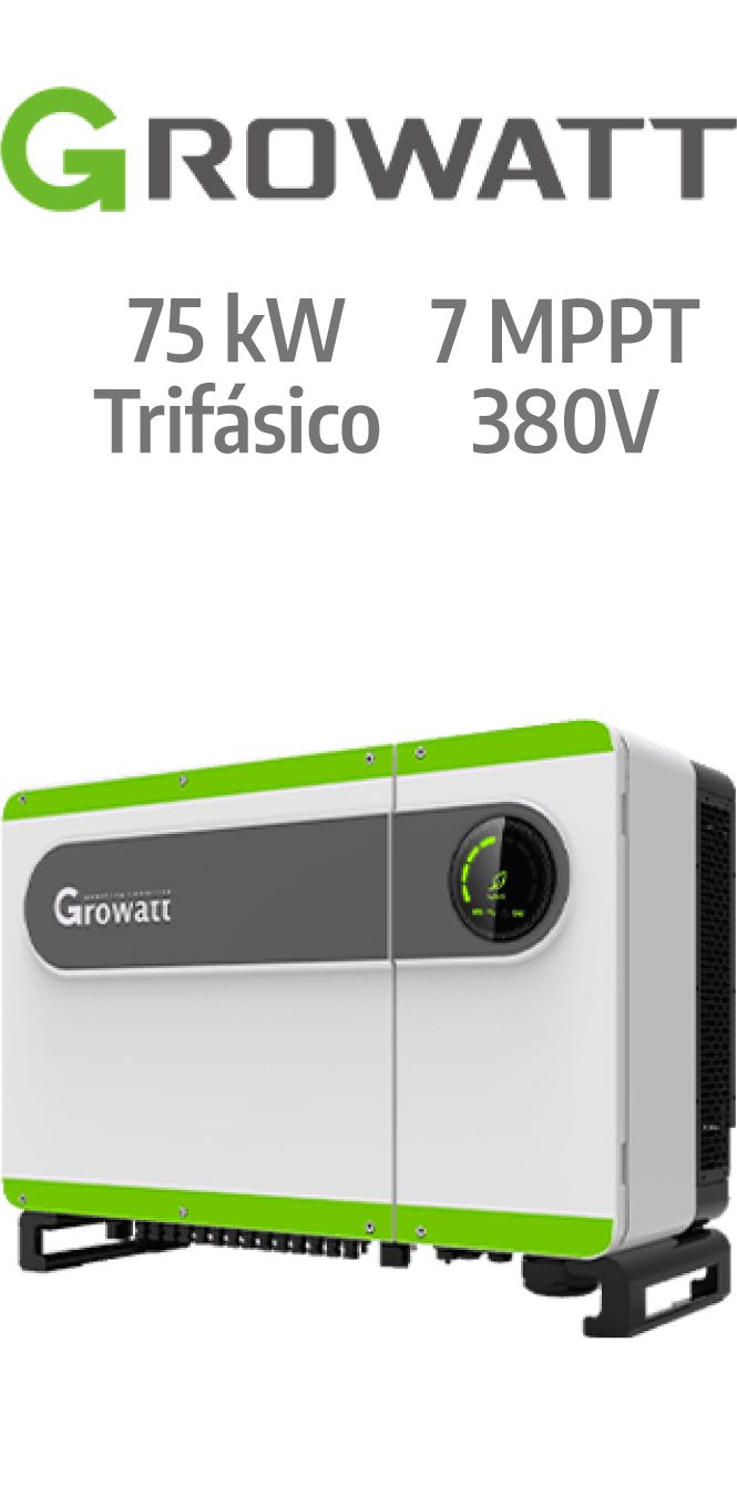 GROWATT ON-GRID 75KW - 380V - 7 MPPT (MAX75KTL3-LV)