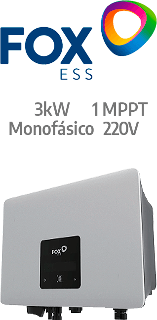 FOXESS  ON-GRID 3KW - 220V - 1 MPPT - AFCI (S3000-G2)