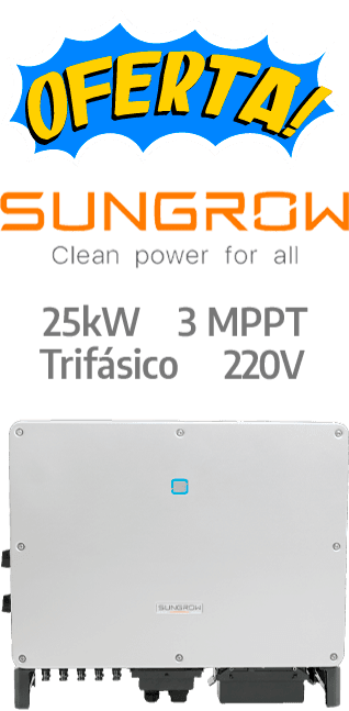 SUNGROW ON-GRID 25KW - 220V - 3 MPPT - AFCI (SG25CX-P2-LV)