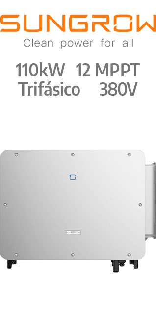 SUNGROW ON-GRID 110KW - 380V - 12 MPPT - AFCI (SG110CX-P2)