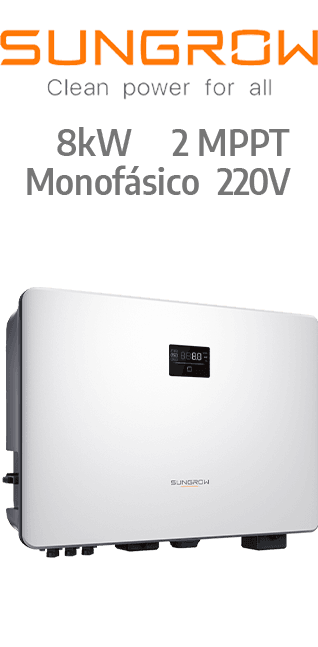 SUNGROW ON-GRID 8KW - 220V - 2 MPPT - AFCI (SG8.0RS-L)