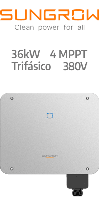 SUNGROW ON-GRID 36KW - 380V - 4 MPPT - AFCI (SG36CX-P2)