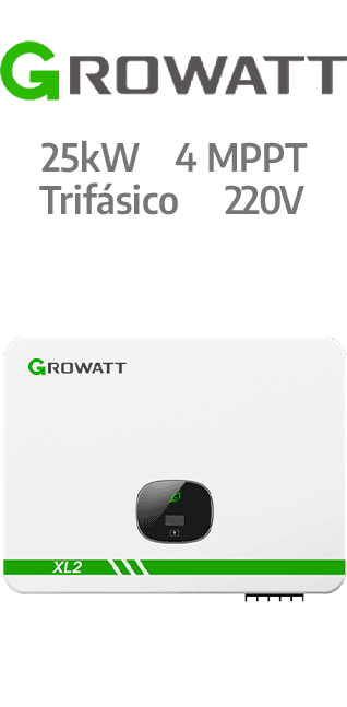 GROWATT ON-GRID 25KW - 220V - 4 MPPT - AFCI (MID 25KTL3-XL2)