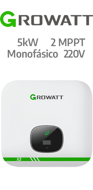 GROWATT ON-GRID 5KW - 220V - 2 MPPT - AFCI (MIN5000TL-X2)