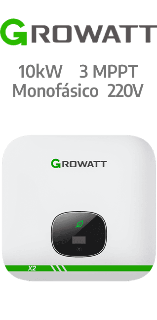 GROWATT ON-GRID 10KW - 220V - 3 MPPT - AFCI (MIN10000TL-X2)