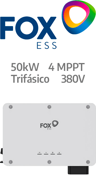 FOXESS ON-GRID 50KW - 380V - 4 MPPT - AFCI (V50)