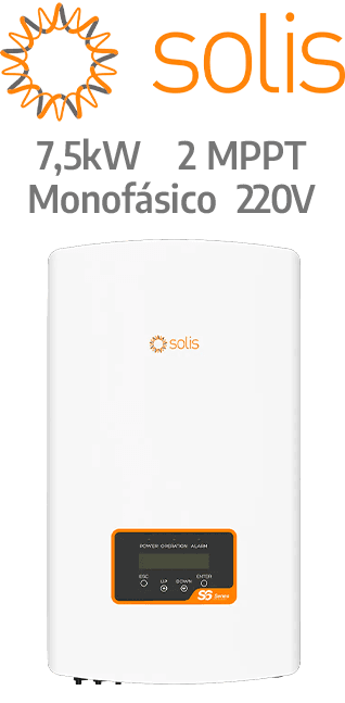 SOLIS ON-GRID 7.5KW - 220V - 2 MPPT - AFCI (S6-GR1P7.5K2)