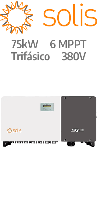SOLIS ON-GRID 75KW - 380V - 6 MPPT - AFCI (75K-5G-PRO)