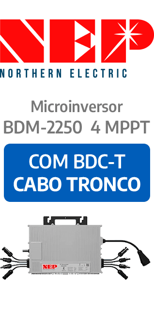MICROINVERSOR NEP BDM-2250 COM WIFI E CABO TRONCO