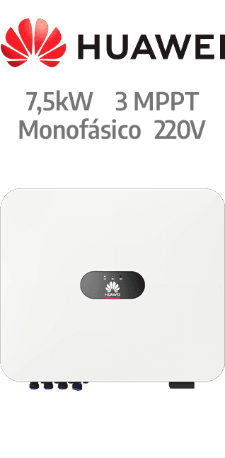 HUAWEI ON-GRID 7.5KW - 220V - 3 MPPT - AFCI (SUN2000-7.5K-LC0)