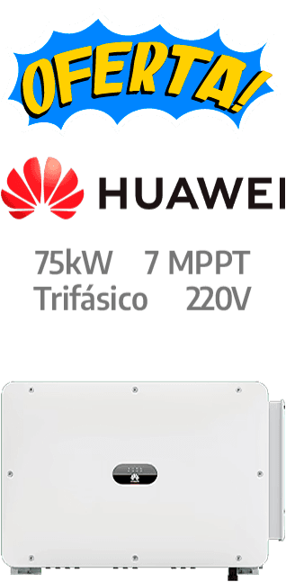 HUAWEI ON-GRID 75KW - 220V - 7 MPPT - AFCI (SUN2000-75K-MGL0-BR)