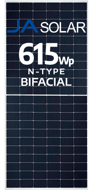 MÓDULO JA 615WP BIFACIAL N-TYPE EF. 22.8% (JAM66D45-615/LB)