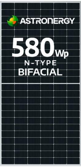 MÓDULO ASTRONERGY 580WP BIFACIAL N-TYPE EF. 22.5% (CHSM72N(DG)/F-BH-580)
