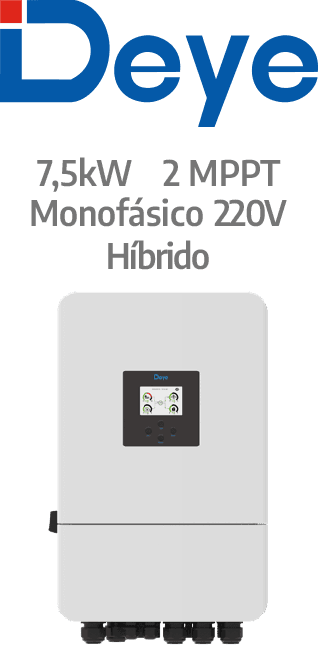 DEYE HIBRIDO 7.5KW - 220V -  2 MPPT - AFCI (SUN-7.5K-SG05LP1-EU-SM2)