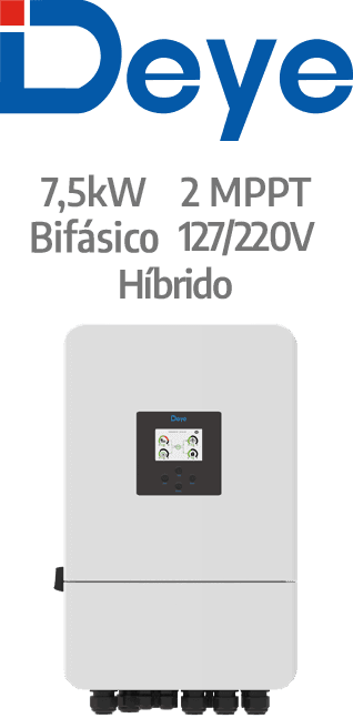 DEYE HIBRIDO 7.5KW - 220V - SPLIT PHASE - 2 MPPT - AFCI (SUN-7.5K-SG05LP2-US-SM2)