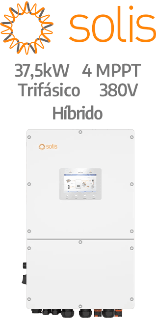 SOLIS HIBRIDO 37.5KW - 380V - 4MPPT - AFCI (S6-EH3P37.5K-H)