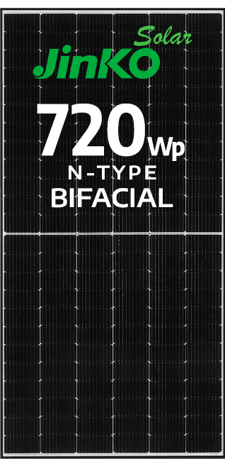 MÓDULO JINKO 720WP BIFACIAL N-TYPE EF. 23.18% CABO CURTO (JKM720N-66HL5-BDV)