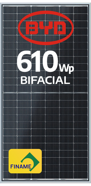 MÓDULO BYD 610W BIFACIAL N-TYPE EF. 23.1% (BYD610TUI66T)