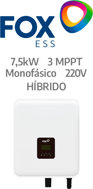 FOXESS HIBRIDO 7.5KW - 220V - 3MPPT - AFCI (KH7.5)