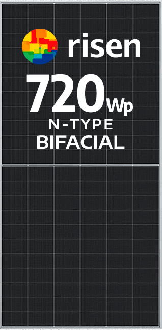 MÓDULO RISEN 720WP BIFACIAL N-TYPE HJT EF. 23,2% (RSM132-8-720-BHDG)