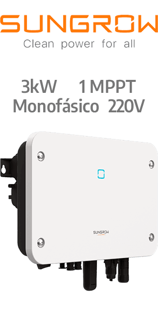 SUNGROW ON-GRID 3KW - 220V - 1 MPPT - AFCI (SG3.0RS-L2)