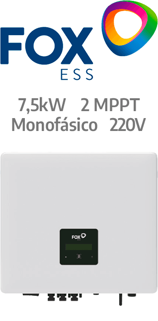 FOXESS  ON-GRID 7.5KW - 220V - 2 MPPT - AFCI (G7.5-VB)