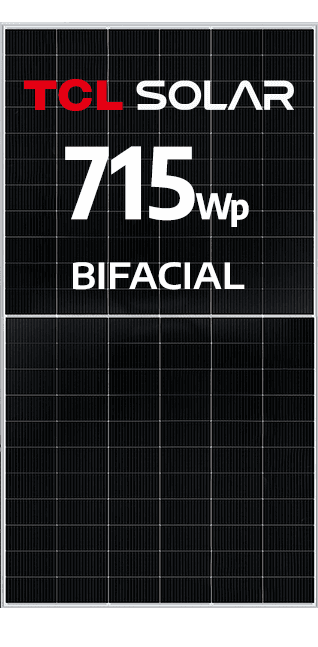 MÓDULO TCL 715WP BIFACIAL N-TYPE EF. 23% (G12-66P-HSM-ND66-GK715)