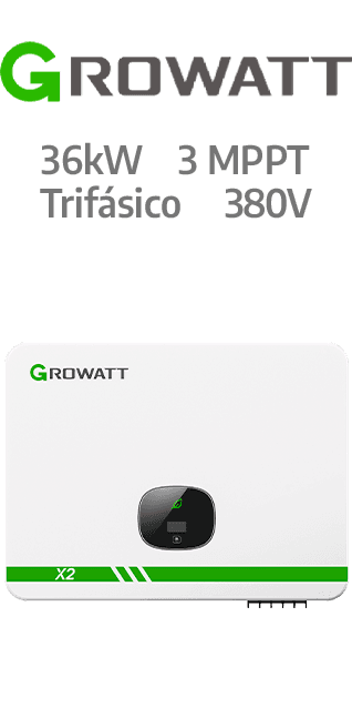 GROWATT ON-GRID 36KW - 380V - 3 MPPT - AFCI (MID36KTL3-X2)