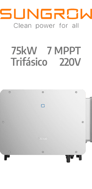 SUNGROW ON-GRID 75KW - 220V - 7 MPPT - AFCI (SG75CX-LV)
