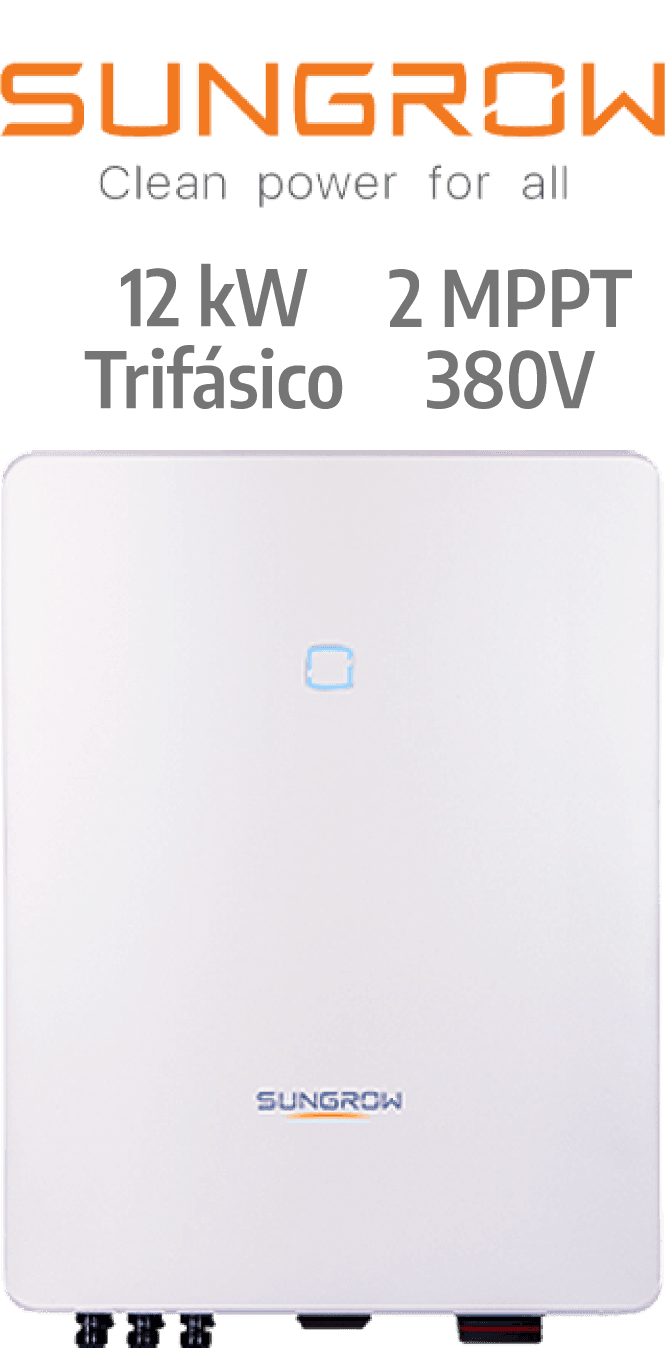 SUNGROW ON-GRID 12KW - 380V - 2 MPPT - AFCI (SG12RT-P2)