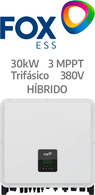 FOXESS HIBRIDO 30KW A 380V/17.3KW A 220V - 3 MPPT - AFCI (H3-PRO-30.0)