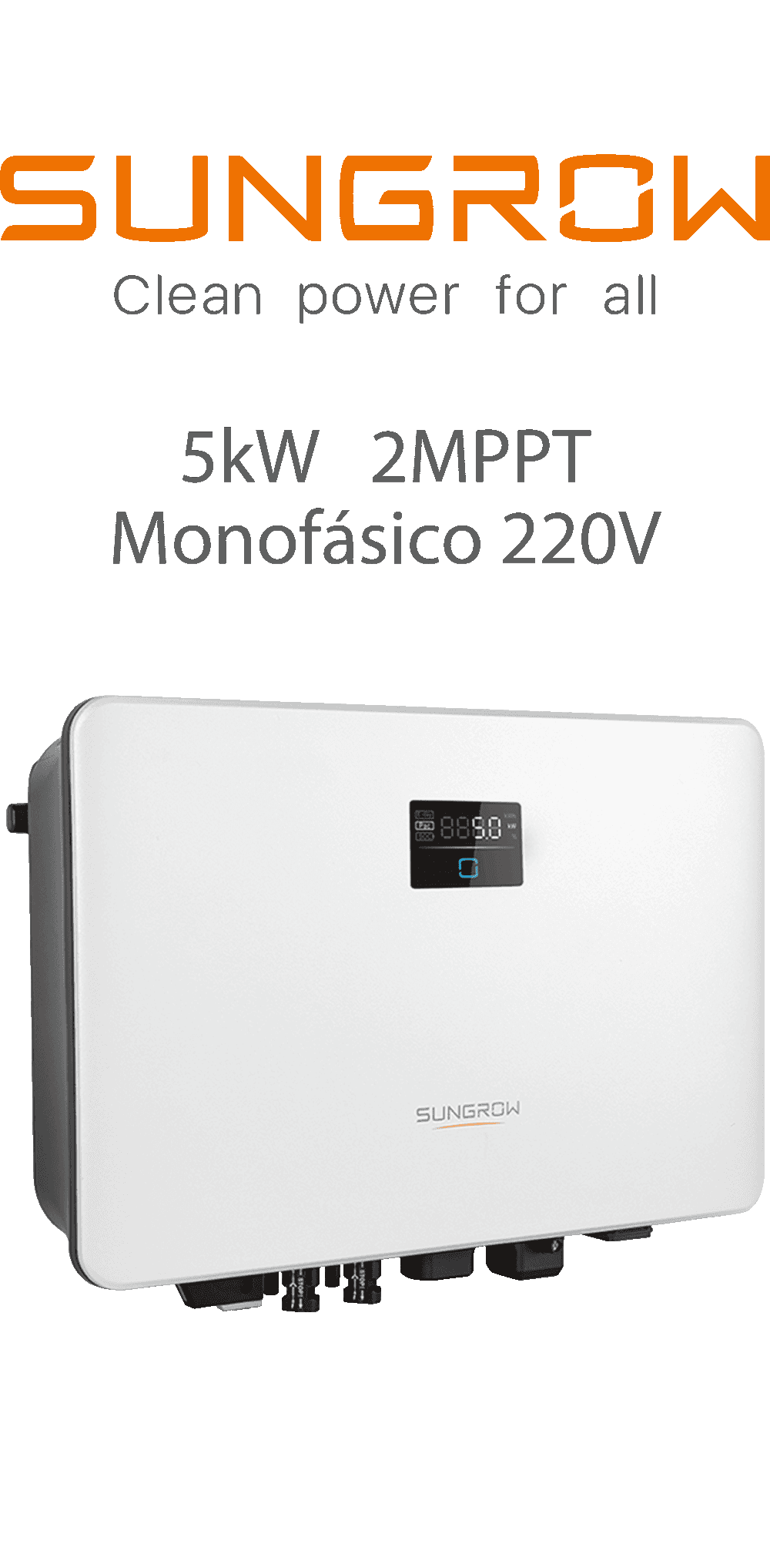 SUNGROW ON-GRID 5KW - 220V - 2 MPPTS - AFCI (SG5.0RS-L2)