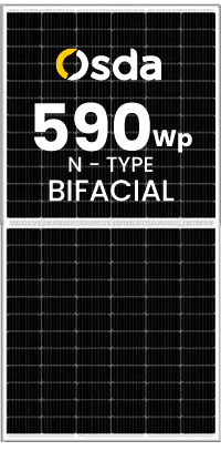 MÓDULO OSDA 590WP BIFACIAL N-TYPE EF. 22.83% CABO CURTO (ODA590-36V-MHD)